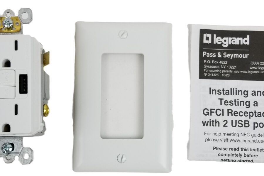 NEW Listing! FREE EXPEDITED PRIORITY MAIL Shipping! P & S 2097TRUSBACW GFCI USB Charger Dup Recep Tamper Resistant White 20A125V NEW
