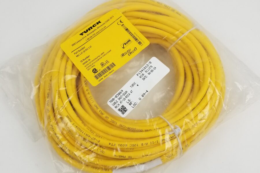 NEW LISTING! FREE EXPEDITED PRIORITY MAIL SHIPPING! Turck RKC 4.4T-18-RSC 4.4T Cordset 4PinM12 Male Female Straight 18M U0925-36 NEW