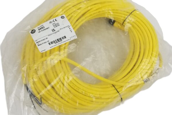 NEW LISTING! FREE EXPEDITED PRIORITY MAIL SHIPPING! Allen-Bradley 889D-F5AC-30 Cordset 5Pin Female Straight 30M 22AWG Yellow PVC NEW