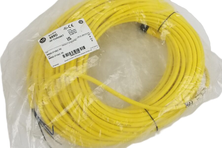 NEW LISTING! FREE EXPEDITED PRIORITY MAIL SHIPPING! Allen-Bradley 889D-F5AC-30 Cordset 5Pin Female Straight 30M 22AWG Yellow PVC NEW