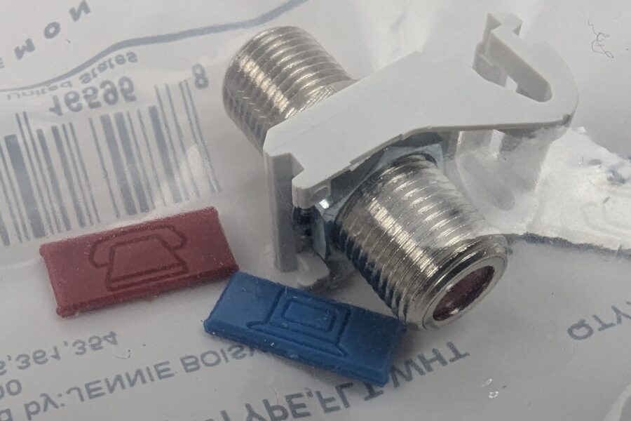 NEW LISTING! FREE EXPEDITED PRIORITY MAIL SHIPPING! 20 Siemon MX-F-FA-02 F-Type Adapter Coax MAX Flat Module White 75 Ohms NEW