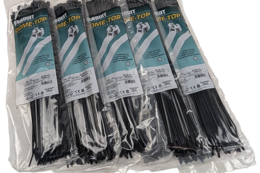 BACK IN STOCK! FREE EXPEDITED PRIORITY MAIL SHIPPING! 500 Panduit BT4S-C0 Cable Ties 15.1inch Stainless Steel Barb 50lb DOME-TOP NEW
