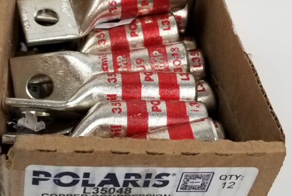 NEW LISTING! FREE EXPEDITED PRIORITY MAIL SHIPPING! 12 Polaris L35048 Copper Lug Compression 350kcml 1/2” 1-Hole Copper Long RED NEW