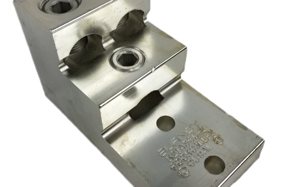 NEW LISTING! FREE EXPEDITED PRIORITY MAIL SHIPPING! Burndy K21A36U2 2Hole 600KCMIL 3Conductor Mechanical Terminal Lug Tin Plated NEW