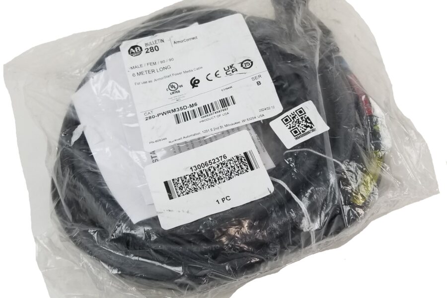 NEW LISTING! FREE EXPEDITED PRIORITY MAIL SHIPPING! Allen-Bradley 280-PWRM35D-M6 Armor Start Power Media Cable M/F 6M 4P 600VAC NEW