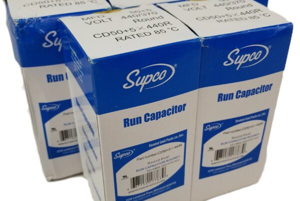 NEW LISTING! FREE EXPEDITED PRIORITY MAIL SHIPPING! 5 SUPCO CD50+5X440R HVAC Round Dual Run Capacitor 50+5MFD ±5% 440/370Vac NEW