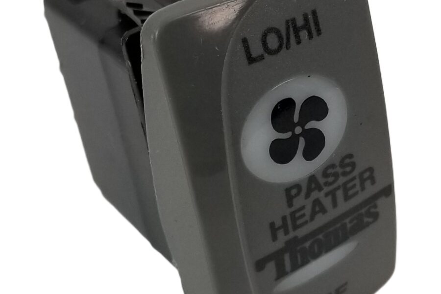 NEW LISTING! FREE EXPEDITED PRIORITY MAIL SHIPPING! THOMAS 52003195 Freightliner Passenger Heater Switch Lo/Hi/Off 20A 12V Gray NEW