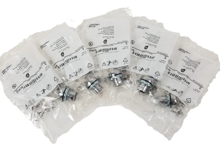 NEW LISTING! FREE EXPEDITED PRIORITY MAIL SHIPPING! 5 Sprecher + Schuh D7M-F9 Flush Push Button Switch Metal w/ Chrome Finish NEW