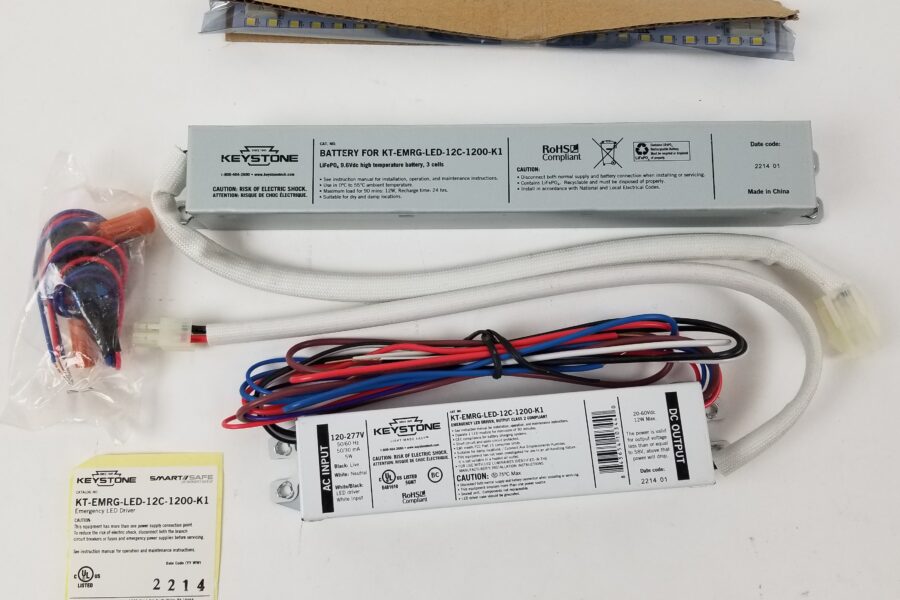 NEW LISTING! FREE SHIPPING! Keystone KT-EMRG-LED-12C-1200-K1 Emergency Backup LED Driver Kit 12W Battery NEW