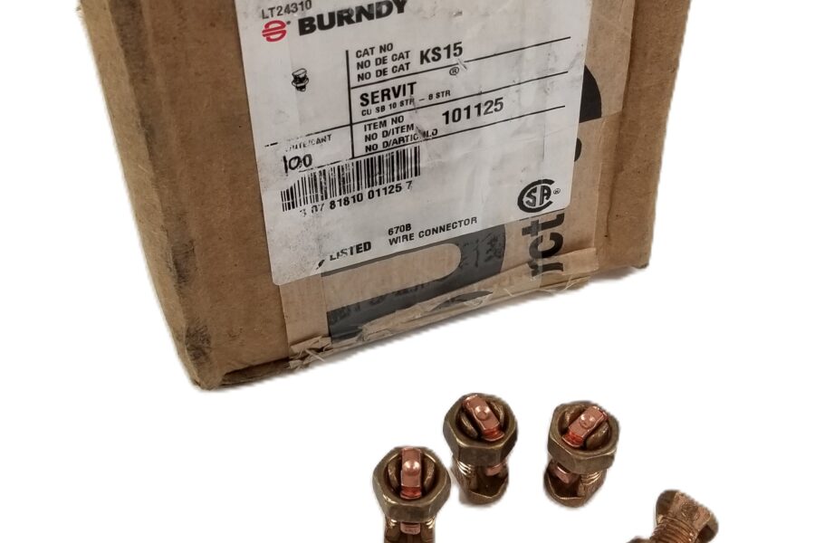 NEW LISTING! FREE EXPEDITED PRIORITY MAIL SHIPPING! 100 BURNDY KS15  Split Bolt Connector Copper Run/Tap: #10-8 AWG Stranded NEW