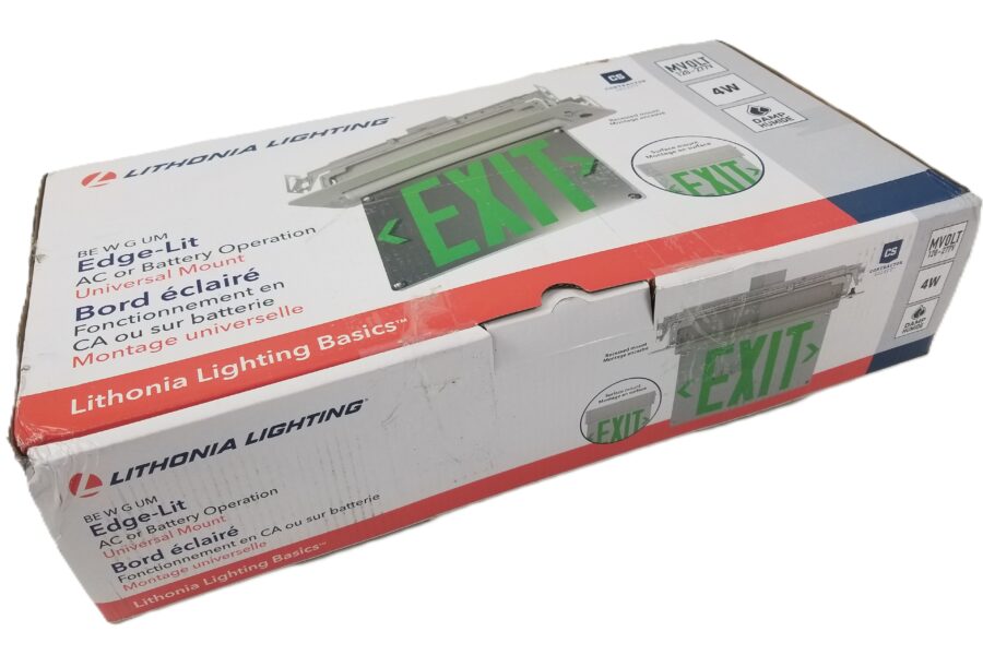NEW LISTING! FREE SHIPPING! Lithonia Lighting BE W G UM M2 Edge-Lit EXIT Sign Green 4W 120/277V NEW