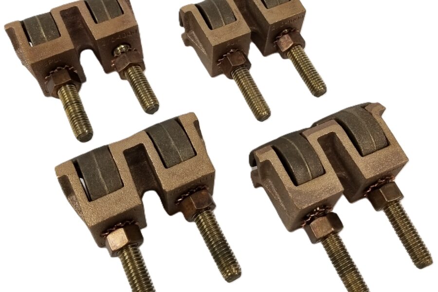 NEW LISTING! FREE EXPEDITED PRIORITY MAIL SHIPPING! 4 Penn Union LDN-100NE Bronze Eyebolt Terminals for 1/4″ – 3/4″ Bar 2/0 AWG NEW