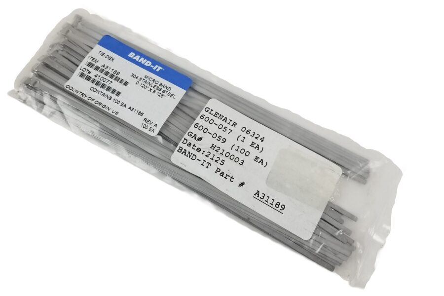NEW LISTING! FREE EXPEDITED PRIORITY MAIL SHIPPING! 100 Glenair Band-It A31189 Tie-Dex Ties 304 Stainless Steel 0.120″x8.125″ NEW