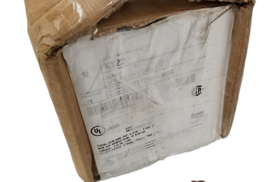 NEW LISTING! FREE EXPEDITED PRIORITY MAIL SHIPPING! 40 BURNDY KS22 Split Bolt Connector Run/Tap: #8 AWG Str-6 AWG Sol NEW