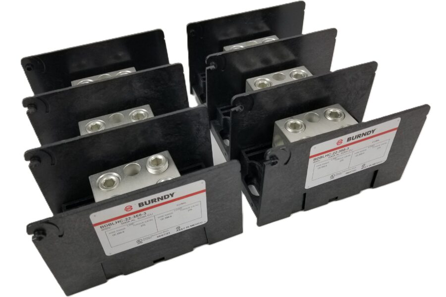 NEW LISTING! FREE SHIPPING! 2 Burndy BDBLHC223503 AL9CU 3 Pole 600V Power Distribution Block NEW