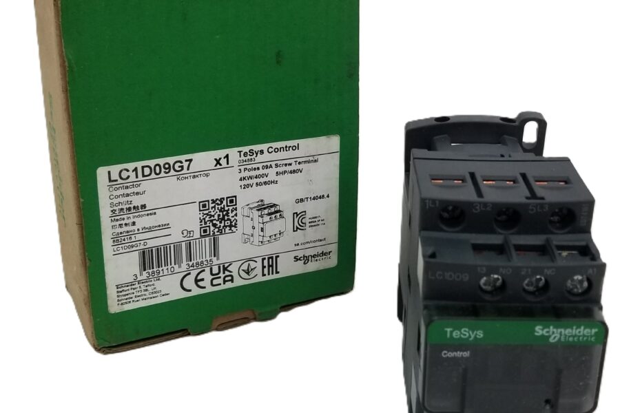 NEW LISTING! FREE EXPEDITED PRIORITY MAIL SHIPPING! Schneider Electric LC1D09G7 IEC Magnetic Contactor 3-Pole 9A 120VAC NEW