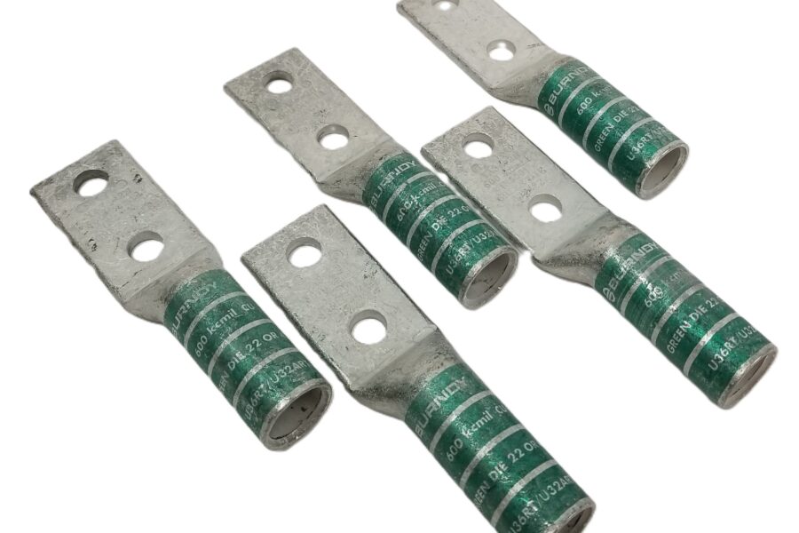 NEW LISTING! FREE EXPEDITED PRIORITY MAIL SHIPPING! 5pcs BURNDY YA362N 2-Hole Lug Compression Connector Straight Barrel 600kcmil NEW