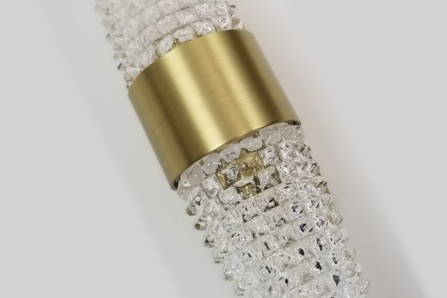 NEW LISTING! FREE EXPEDITED PRIORITY MAIL SHIPPING! Thomas Cooper Studio MARCHESA Sconce Spiked Double Glass Brushed Brass NEW