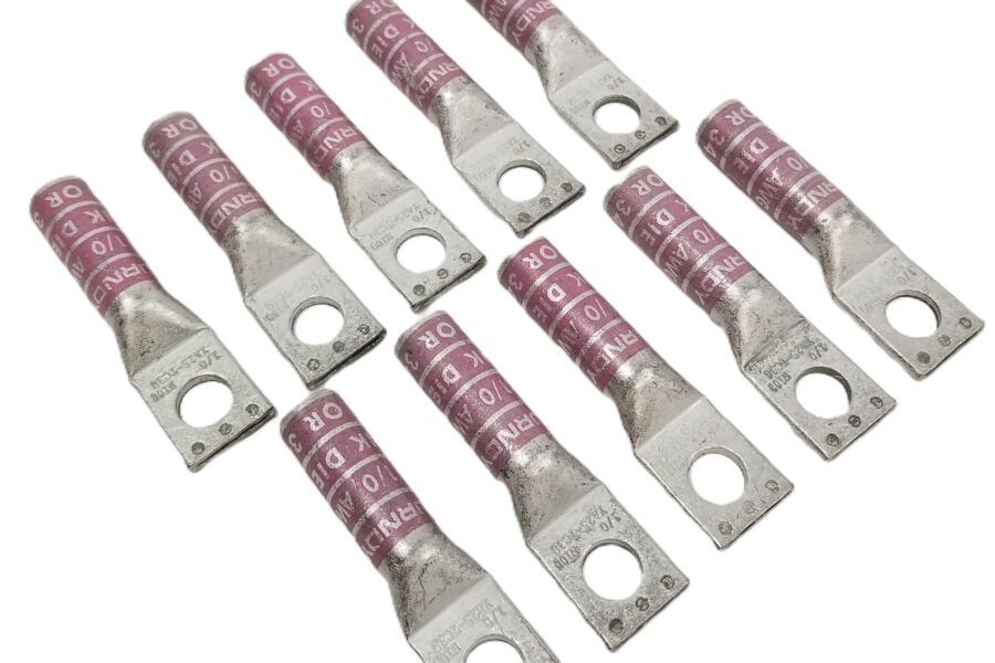 NEW LISTING! FREE EXPEDITED PRIORITY MAIL SHIPPING! 10 BURNDY YA25TC38 Compression Connector 1-Hole Lug Copper Pink 1/0 AWG NEW