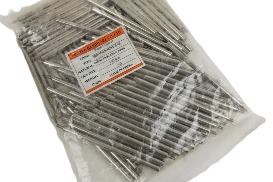 NEW LISTING! FREE EXPEDITED PRIORITY MAIL SHIPPING! 100 Mester 06×109.6-M3x0.5×8 Threaded Spacer Carbon Steel Nickel Plated NEW