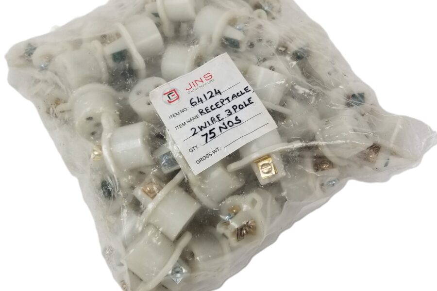 NEW LISTING! FREE EXPEDITED PRIORITY MAIL SHIPPING! 75 JINS Item No: 64124 Receptacles Body 3 Wire 3 Pole Type D India Plug NOS NEW