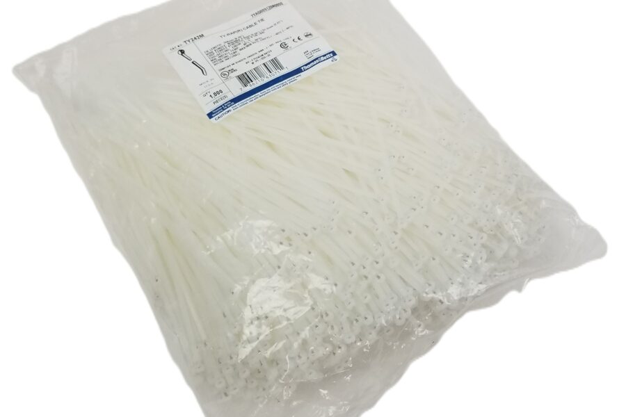 NEW LISTING! FREE EXPEDITED PRIORITY MAIL SHIPPING! 1000 Thomas & Betts TY242M Cable Ties Steel Tab 8.2″ Ty-Rap Nylon 6.6 40lb NEW