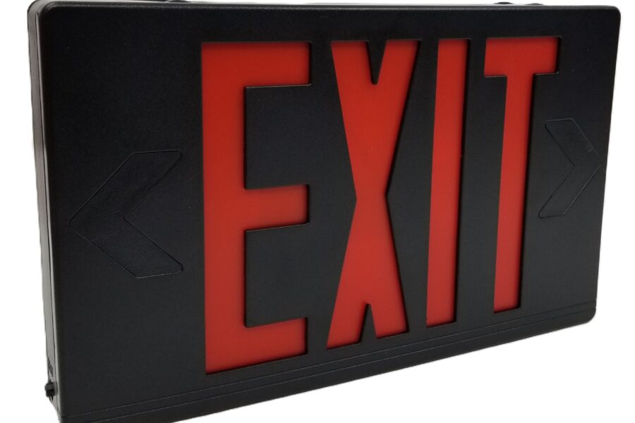 NEW LISTING! FREE SHIPPING! EXITRONIX VEX-U-BP-WB-BL LED EXIT Sign Red Letters Black Housing NEW