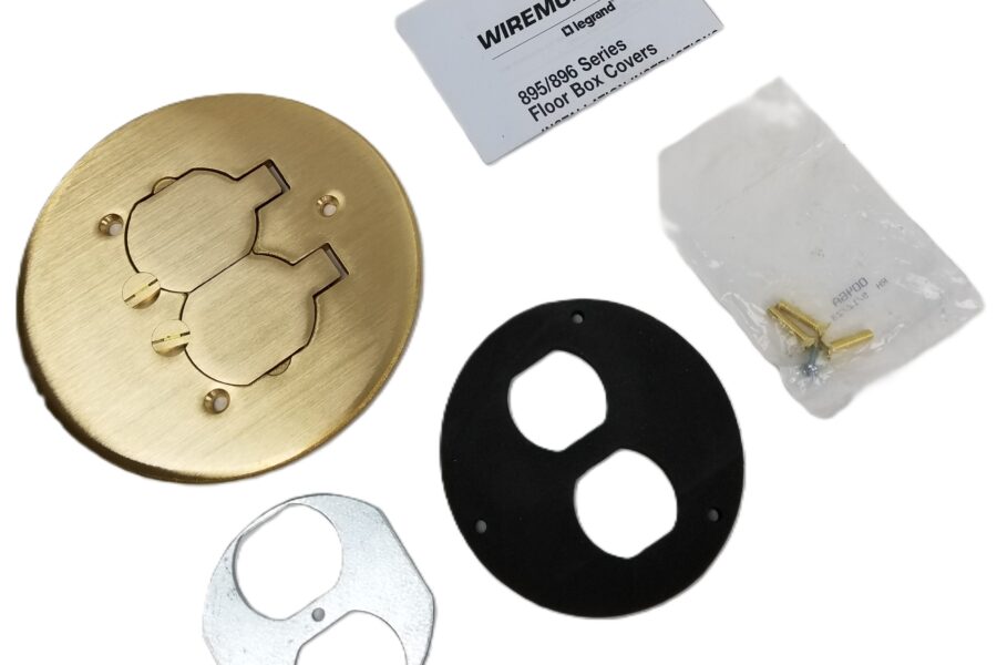 NEW LISTING! FREE EXPEDITED PRIORITY MAIL SHIPPING! Wiremold Legrand 895 861 Series Raised Floor Box Brass Round Carpet Plate NEW