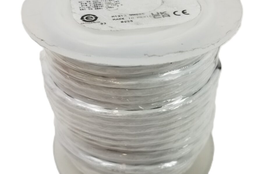 NEW LISTING! FREE EXPEDITED PRIORITY MAIL SHIPPING! 100′ Alpha M1213-WH005 3 Conductor Cable PTFE 24AWG High Temp 200C SPC M16878/4