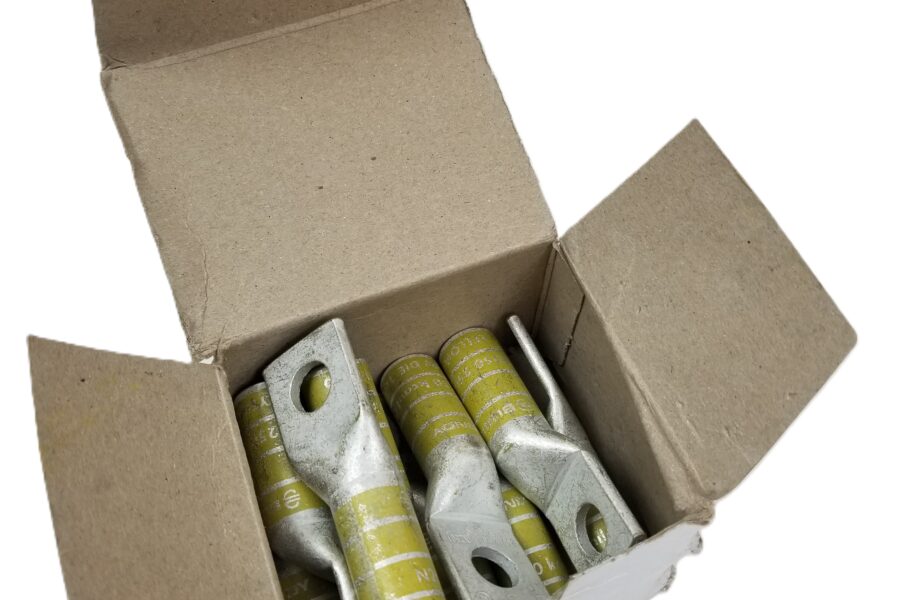 NEW LISTING! FREE EXPEDITED PRIORITY MAIL SHIPPING! 10 BURNDY YA29 Hylug Lug Terminal 1/2 in 1-Hole Compression Lug Yellow NEW