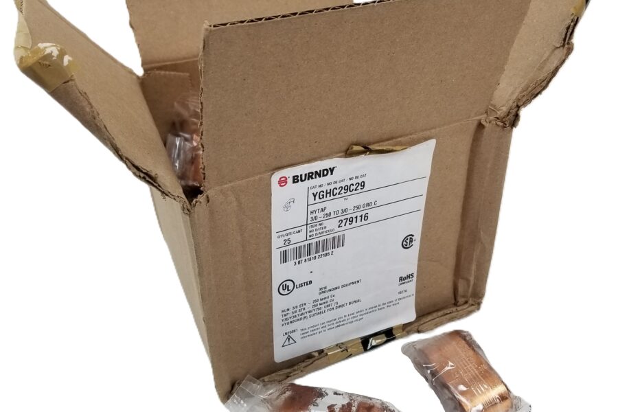 NEW LISTING! FREE EXPEDITED PRIORITY MAIL SHIPPING! 25 BURNDY YGHC29C29 Compression Grounding C-TAP Connector HYTAP NEW