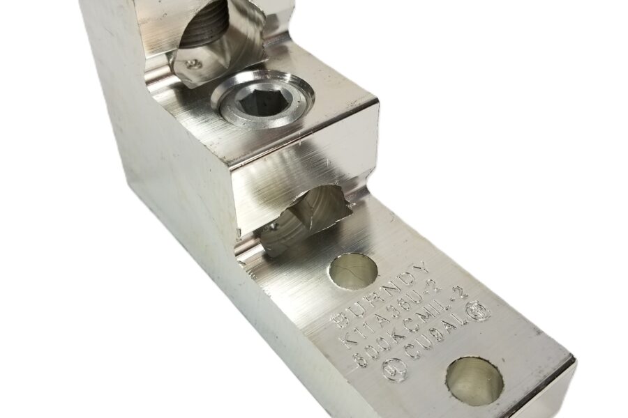 NEW LISTING! FREE EXPEDITED PRIORITY MAIL SHIPPING! Burndy K11A36U2 2Hole 600KCMIL 2Conductor Mechanical Terminal Lug Tin Plated NEW
