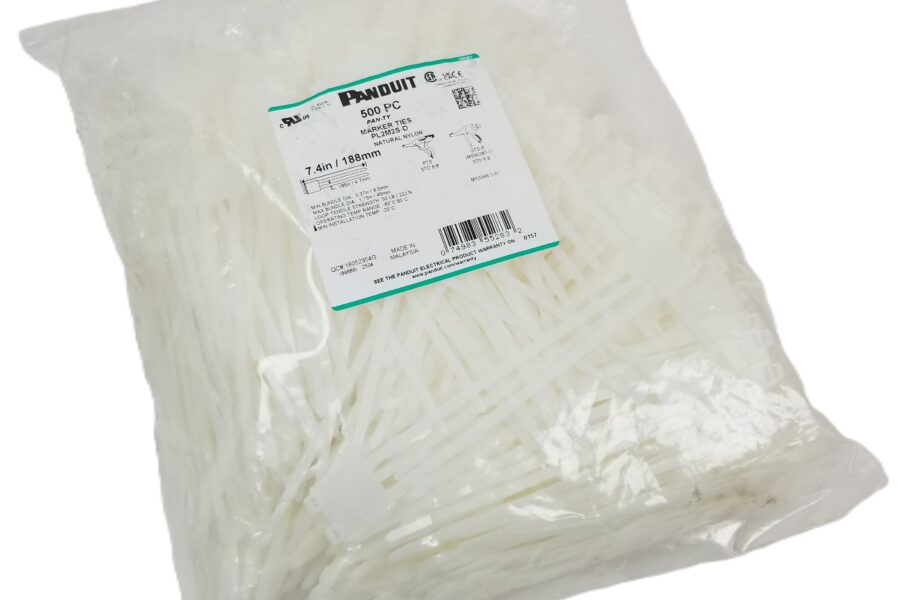 NEW LISTING! FREE EXPEDITED PRIORITY MAIL SHIPPING! 500 Panduit PL2M2S-D Marker Tie 50LB 7.40″ Length Natural Color NEW