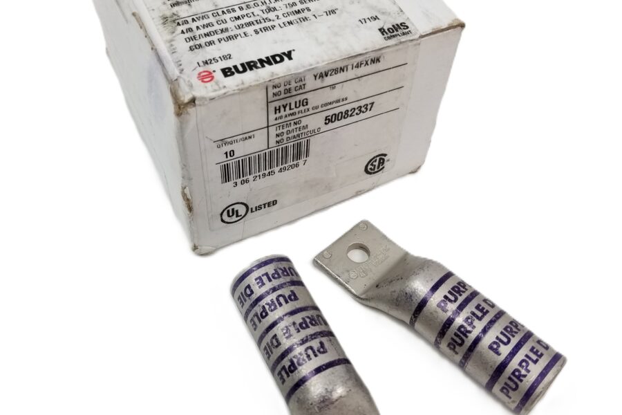 NEW LISTING! FREE EXPEDITED PRIORITY MAIL SHIPPING! 10 Burndy YAV28NT14FXNK Hylug Compression Terminal 4/0 AWG 2-Hole 1/4″ Stud NEW