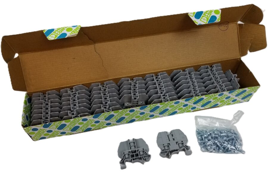 NEW LISTING! FREE SHIPPING! 50 Phoenix Contact 3058127 Terminal Block Feed Through 2 Position Gray 10-26 AWG