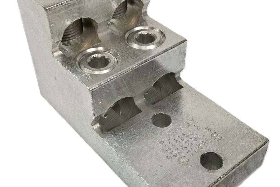NEW LISTING! FREE SHIPPING! Burndy K22A36U2 2Hole 600KCMIL 4 Screws Mechanical Terminal Lug Tin Plated NEW