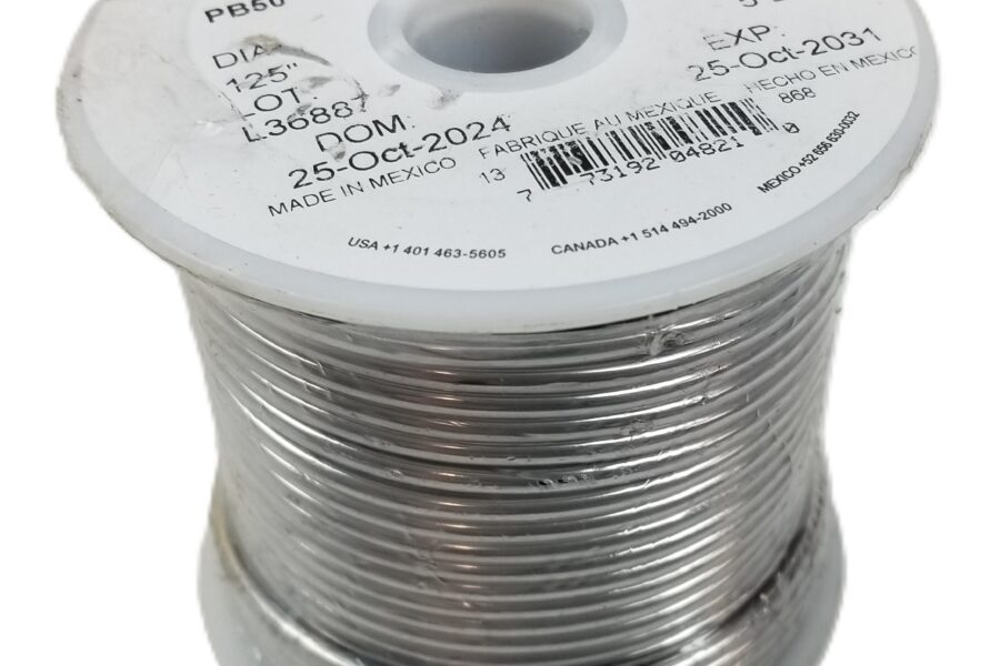 NEW LISTING! FREE SHIPPING! 5lb AIM 4821 Solid Wire Solder .125″ 3.0mm Diameter 50/50  NEW