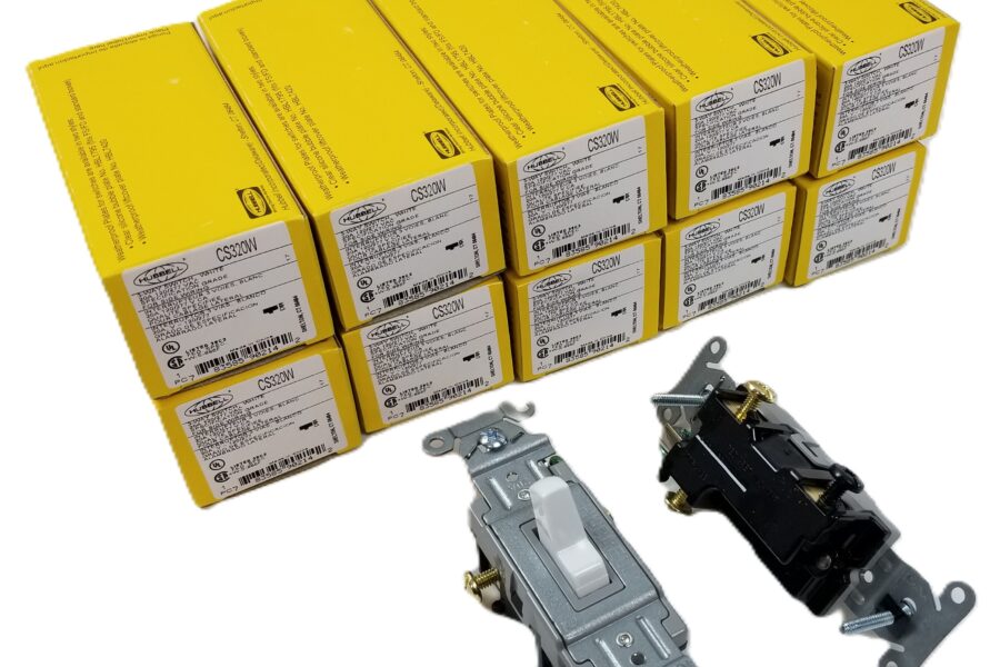 NEW LISTING! FREE SHIPPING! 10 Hubbell CS320W Toggle 3-Way Switch White 20amp 120/277Vac Side Wired NEW