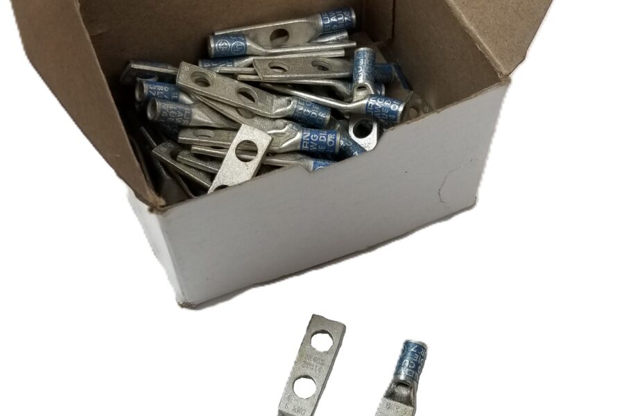 NEW LISTING! FREE SHIPPING! 50 BURNDY YA6CL2TC14 Compression Connector 2Hole Lug Copper Blue 6AWG NEW