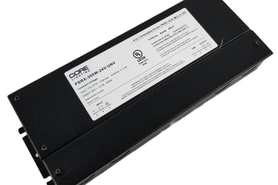 NEW LISTING! FREE SHIPPING! Core Lighting PSRX-300W-24V-UNV 4 in 1 Dimmable Driver w/Junction Box 12.5A NEW