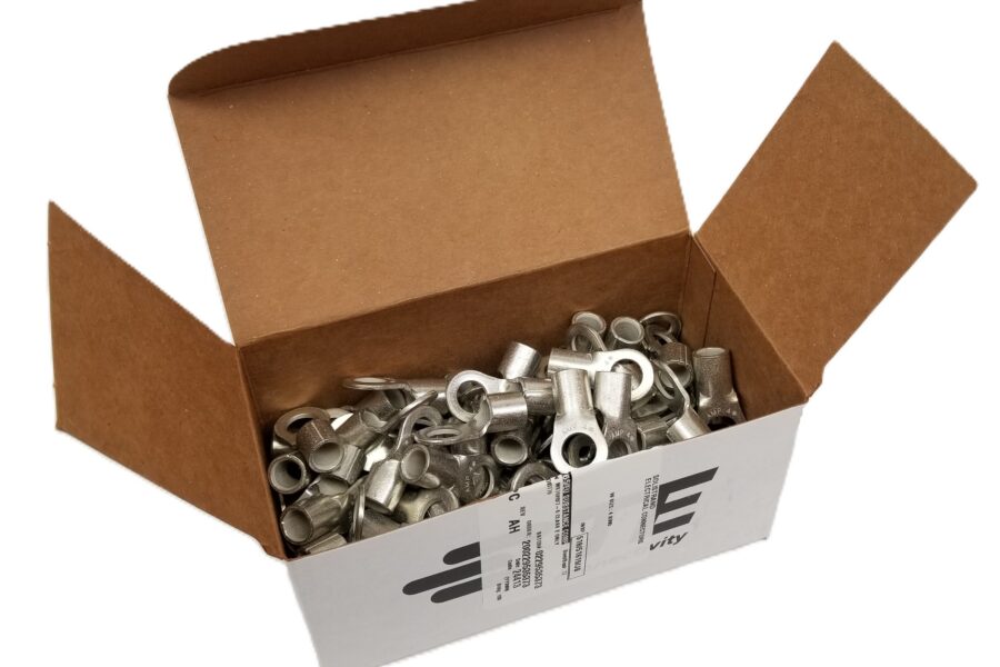 NEW LISTING! FREE SHIPPING! 100pc TE Connectivity 33471 Solistrand 4 AWG Ring Terminals 3/8 Stud NEW