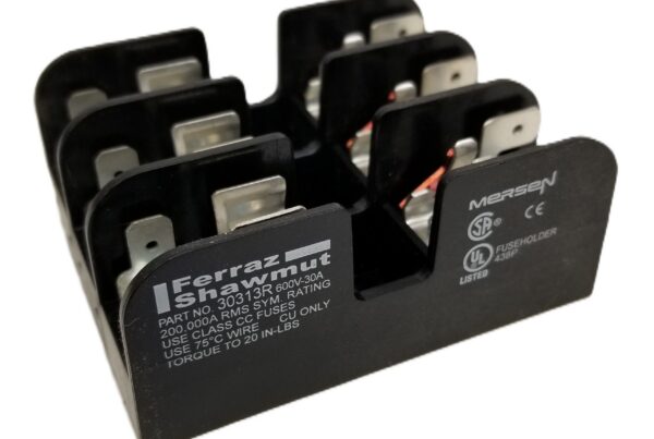 NEW LISTING! FREE SHIPPING! 5ct Mersen 30313R Fuse Block 30A 600V 3-Pole 10 -14 AWG DIN Rail NEW