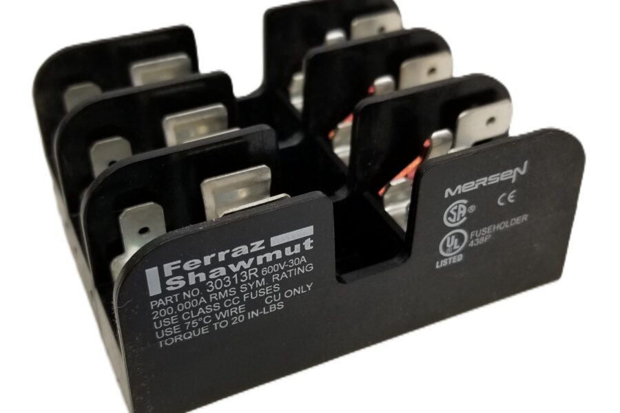 NEW LISTING! FREE SHIPPING! 5ct Mersen 30313R Fuse Block 30A 600V 3-Pole 10 -14 AWG DIN Rail NEW