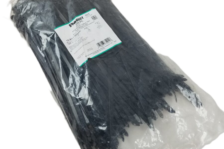 NEW LISTING! FREE SHIPPING! 1K Panduit PLST4HS25-TL300 Stud Mount Cable Ties 15.4″ Weather Resistant NEW