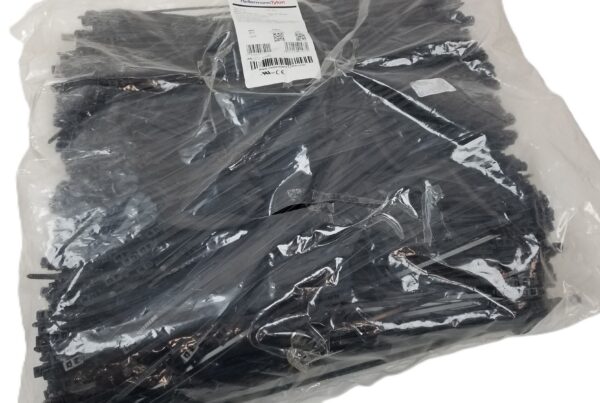 NEW LISTING! FREE SHIPPING! 1000 Hellermann Tyton T50LDH0M4 15.6″ Double Head Cable Tie 50lbs Black NEW
