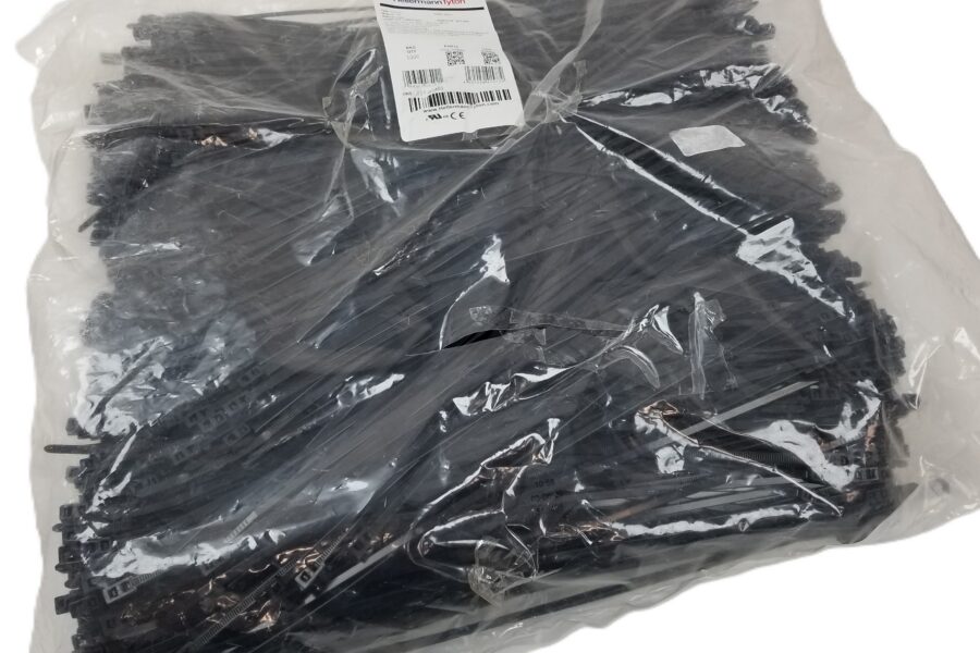 NEW LISTING! FREE SHIPPING! 1000 Hellermann Tyton T50LDH0M4 15.6″ Double Head Cable Tie 50lbs Black NEW