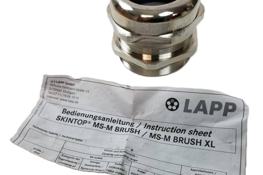 NEW LISTING! FREE SHIPPING! LAPP Skintop MS-M Brush M63x1.5 Cable Gland 53112680 Nickel-Plated Brass NEW