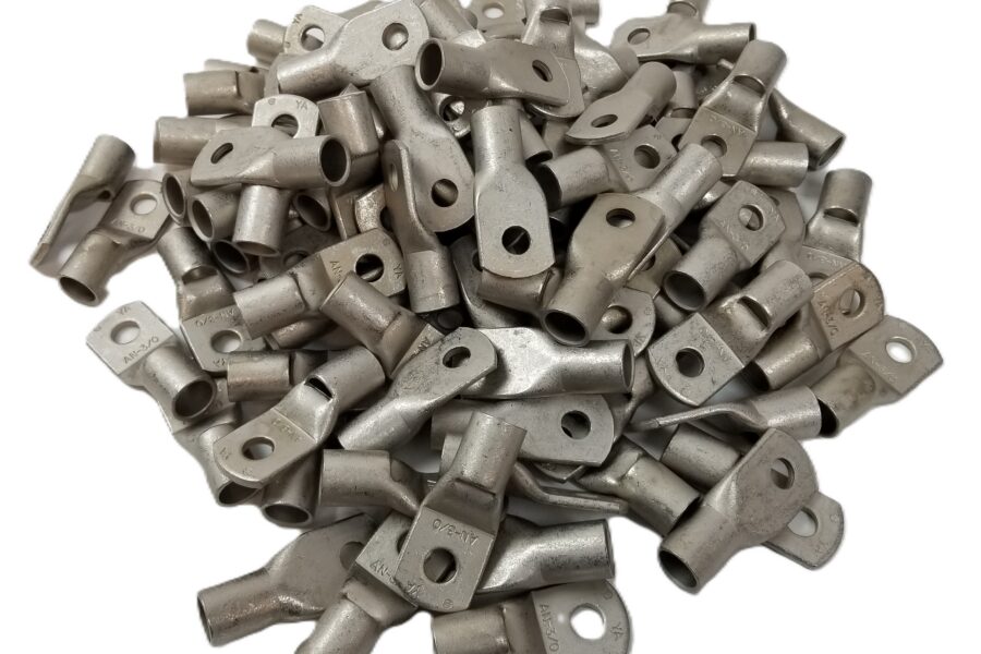 NEW LISTING! FREE SHIPPING! 100 Burndy YAV27LNK Terminals Ring Tongue AN-3/0 Aircraft 3/8in Stud CU Lug NEW