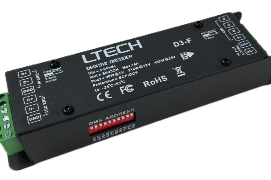 NEW LISTING! FREE SHIPPING! LTECH DMX512 Decoder & LED Driver In: 5-24 VDC Out: 18A 90-432W NEW