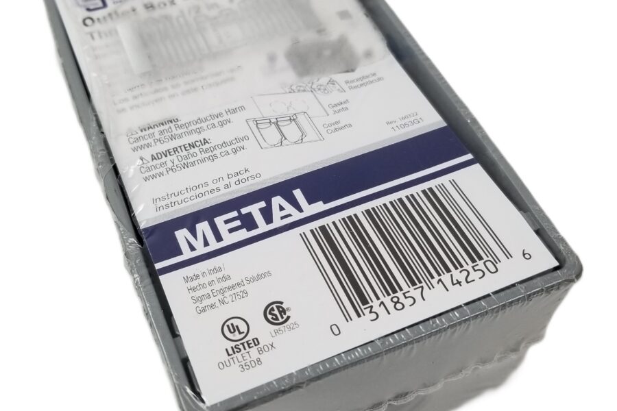 NEW LISTING! FREE SHIPPING! Sigma 14250 1-Gang Outlet Box Rectangular 3-Hole Weatherproof 1/2″ NEW